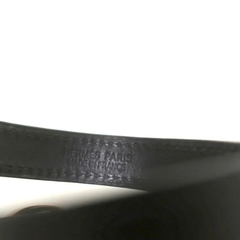 Hermes Pavane Double Tour Wrap Bracelet Black Leather Size Medium