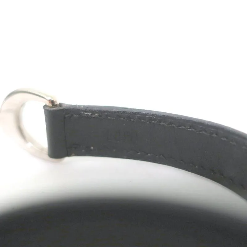 Hermes Pavane Double Tour Wrap Bracelet Black Leather Size Medium