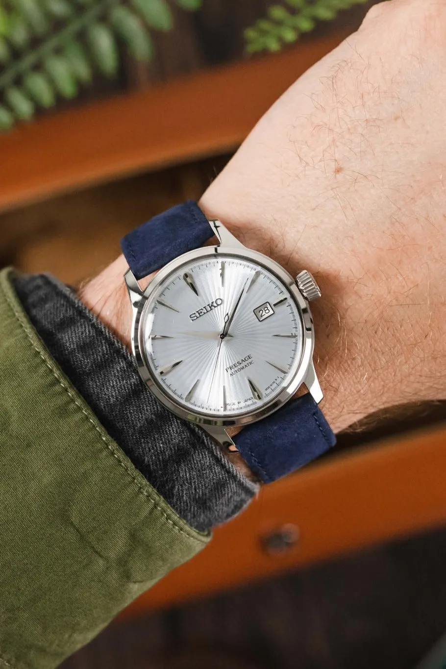 Hirsch OSIRIS Limited Edition Calf Leather with Nubuck Effect Watch Strap in DARK BLUE