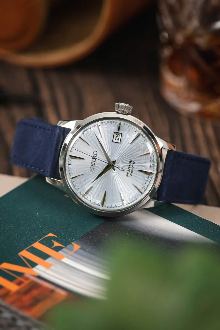 Hirsch OSIRIS Limited Edition Calf Leather with Nubuck Effect Watch Strap in DARK BLUE