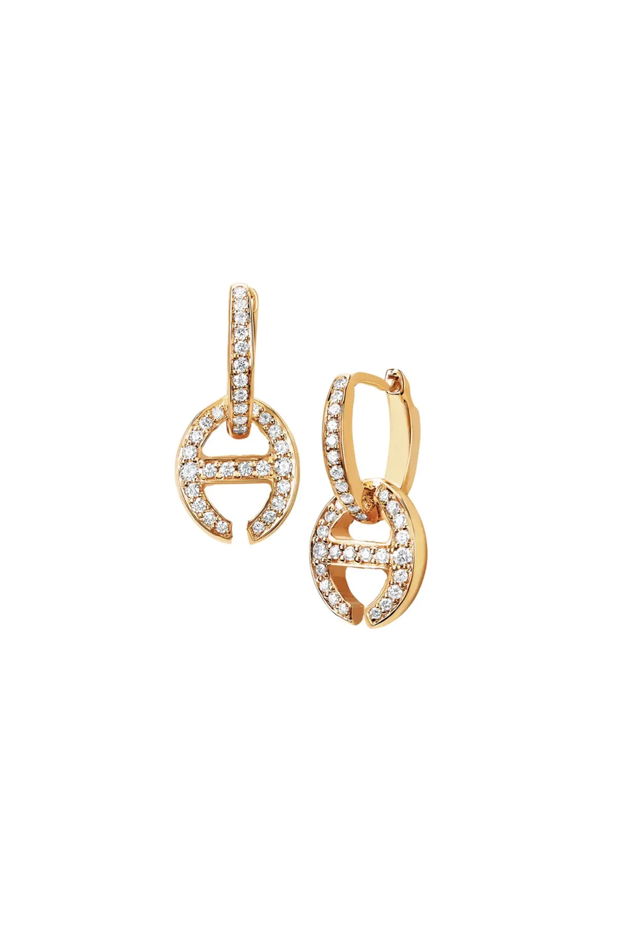 HOORSENBUHS | 18K ROSE GOLD KLAASP DIAMOND EARRINGS