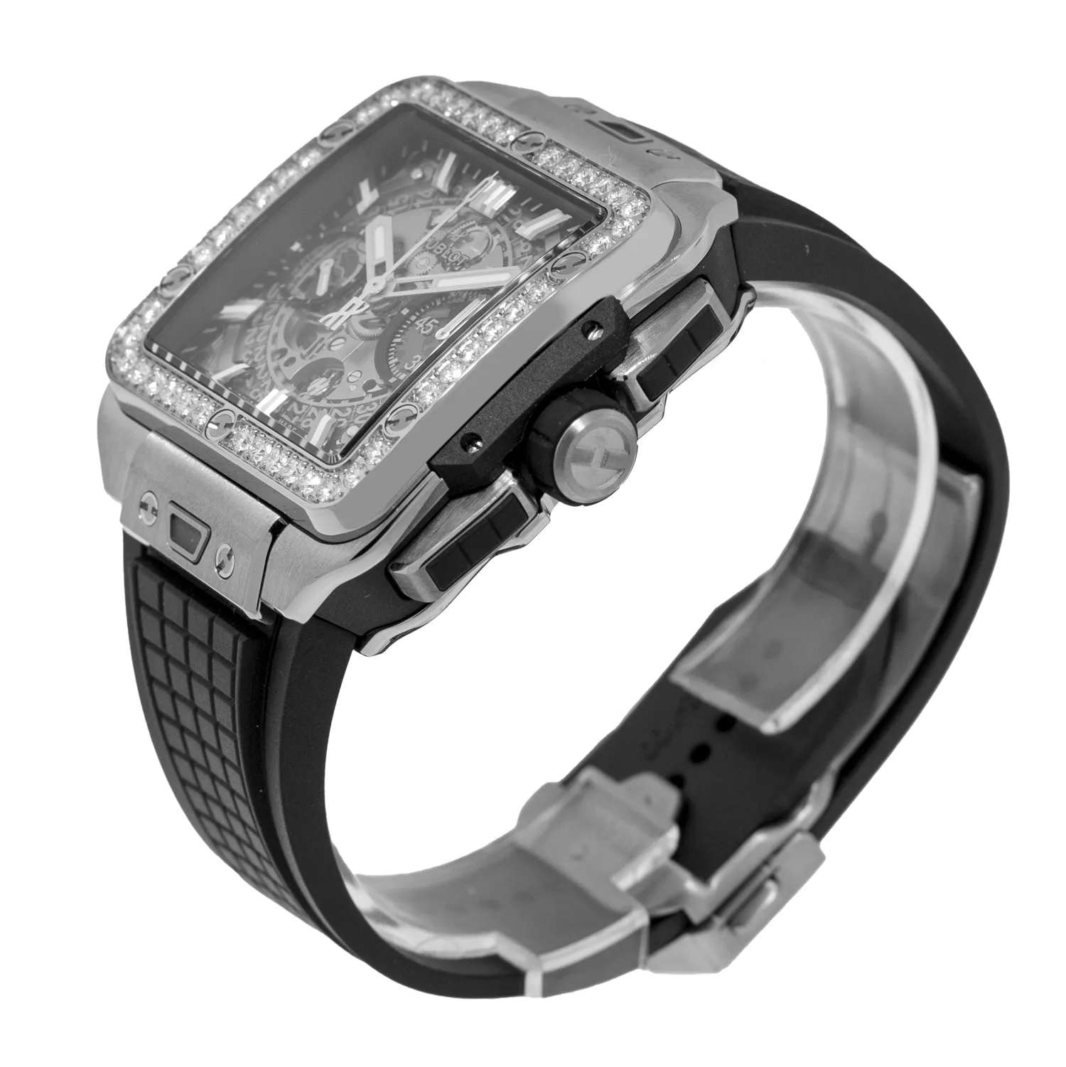 Hublot Square Bang Unico 42mm Titanium Skeleton Dial Diamond Bezel 821.NX.0170.RX.1204