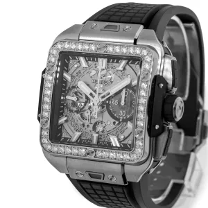 Hublot Square Bang Unico 42mm Titanium Skeleton Dial Diamond Bezel 821.NX.0170.RX.1204