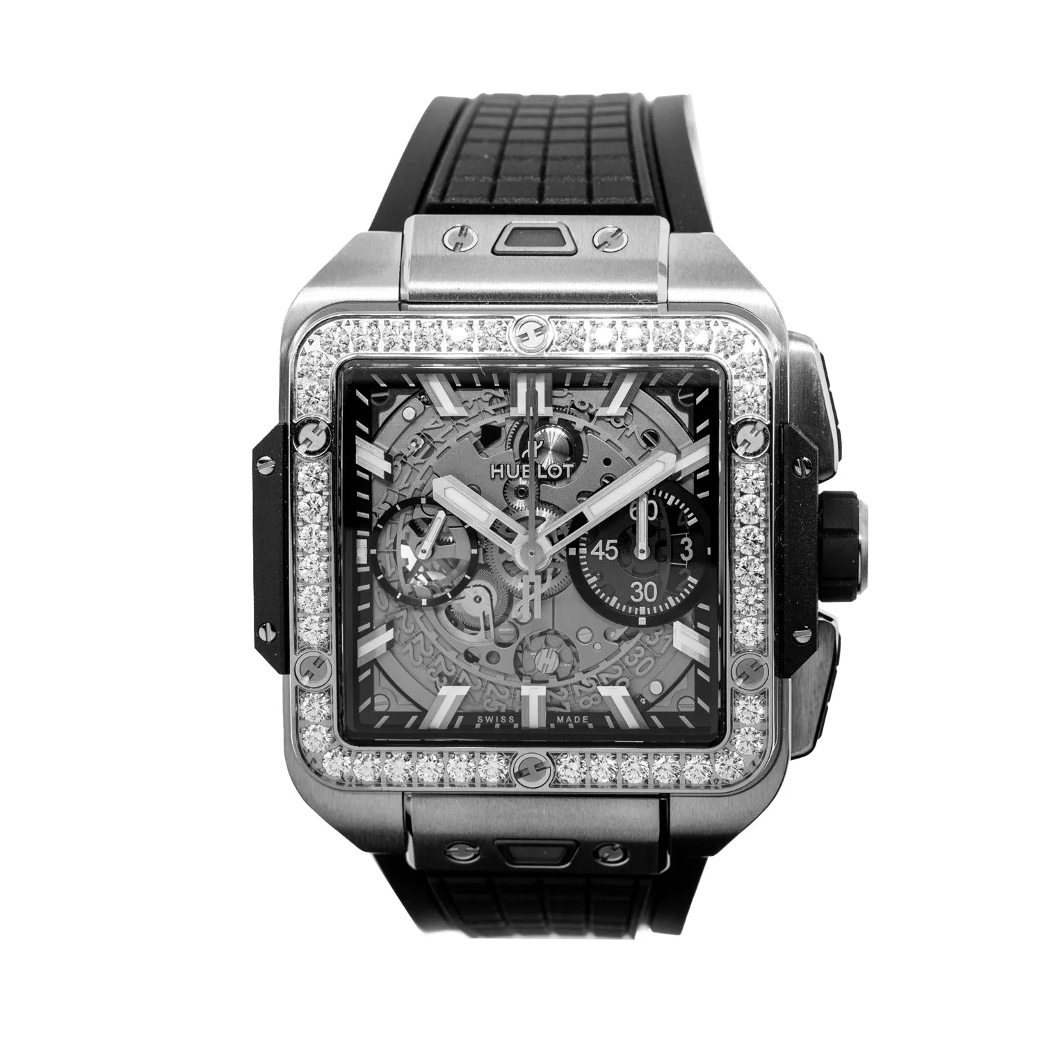 Hublot Square Bang Unico 42mm Titanium Skeleton Dial Diamond Bezel 821.NX.0170.RX.1204