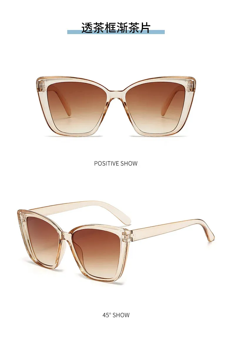 INS Vintage Cat Eye Sunglasses Women Square Small Frame Sun Glasses Female Brand Designer Retro Shades Fashion