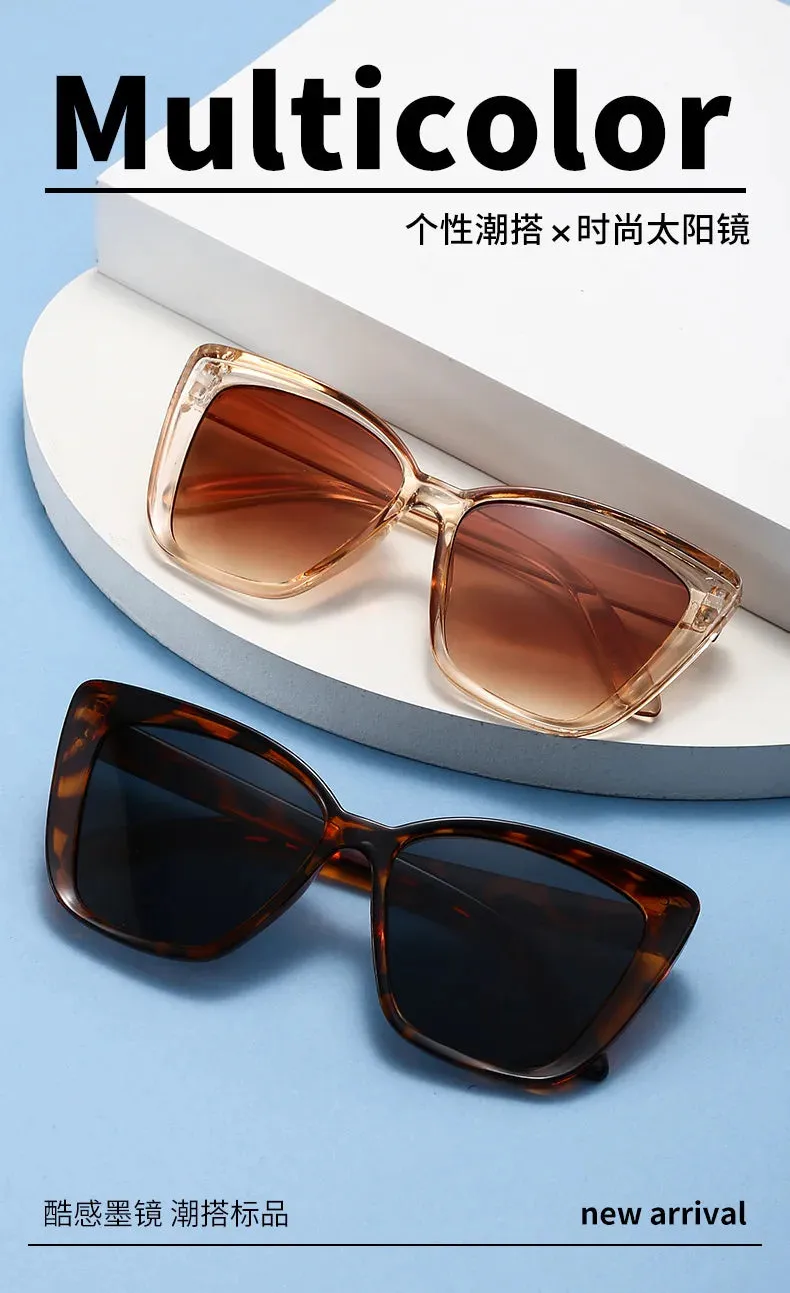 INS Vintage Cat Eye Sunglasses Women Square Small Frame Sun Glasses Female Brand Designer Retro Shades Fashion
