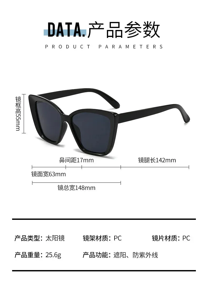INS Vintage Cat Eye Sunglasses Women Square Small Frame Sun Glasses Female Brand Designer Retro Shades Fashion