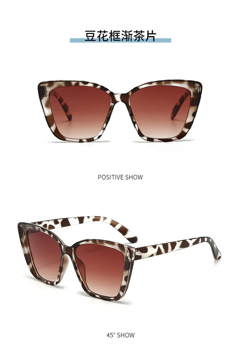 INS Vintage Cat Eye Sunglasses Women Square Small Frame Sun Glasses Female Brand Designer Retro Shades Fashion