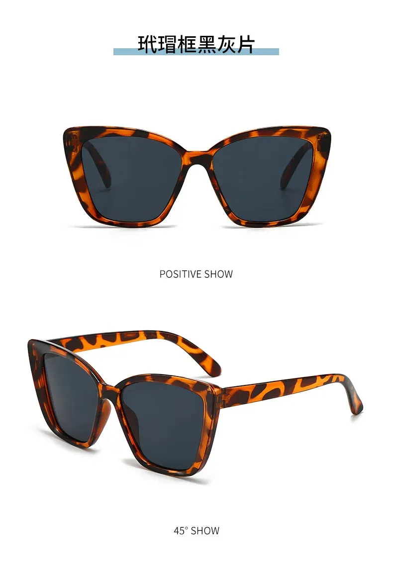INS Vintage Cat Eye Sunglasses Women Square Small Frame Sun Glasses Female Brand Designer Retro Shades Fashion