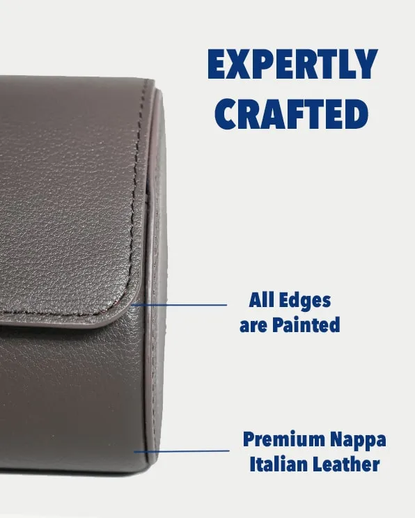 Italian Leather Watch Roll Chesnut Brown