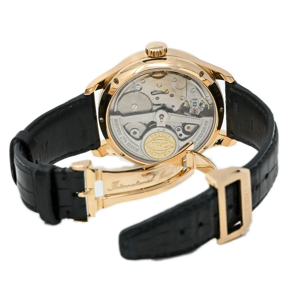 IWC Men's Portuguese Perpetual Calendar Black Arabic Numeral Dial Watch Reference #: IW502103