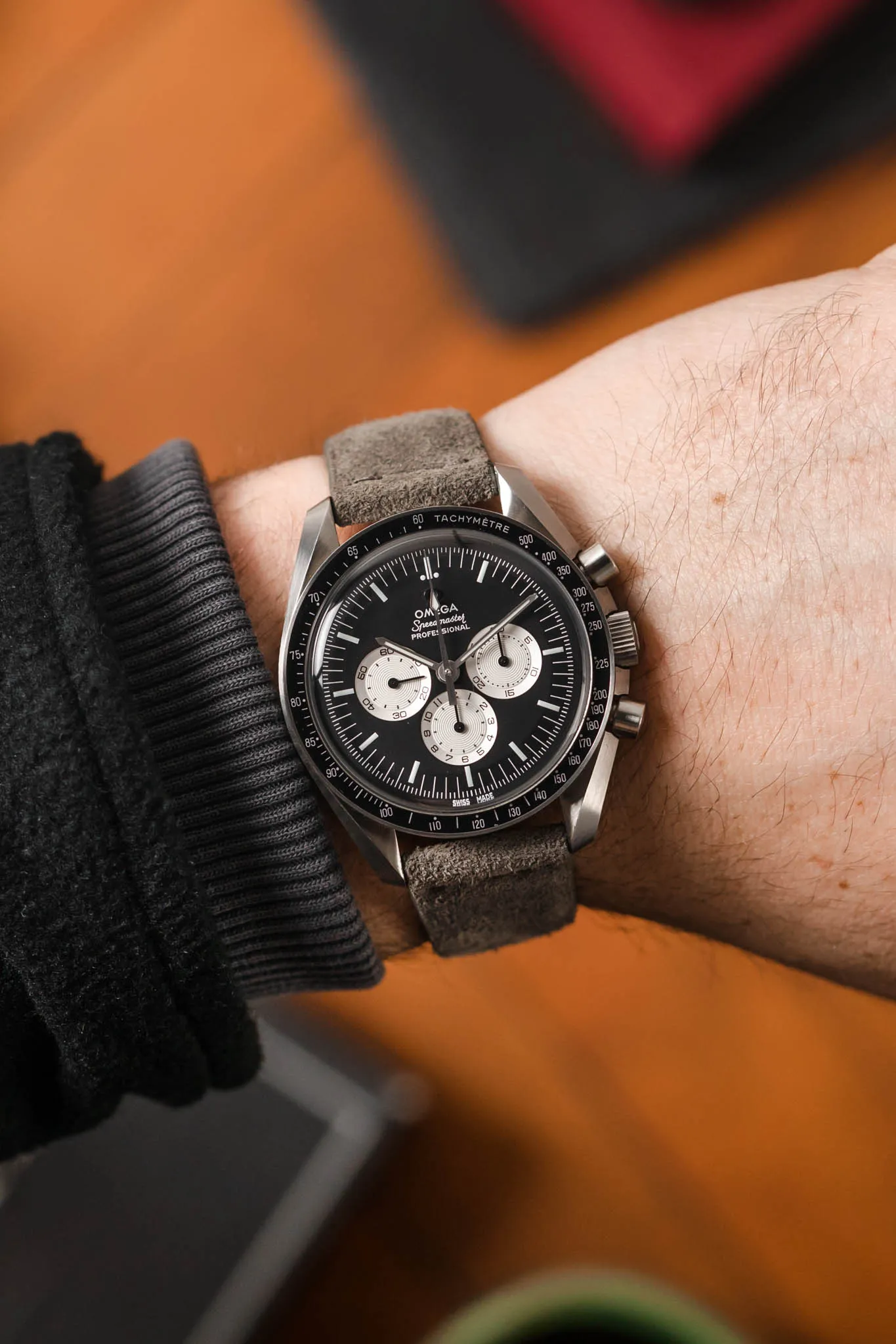 JPM Italian Suede Leather Watch Strap in SPACE GREY
