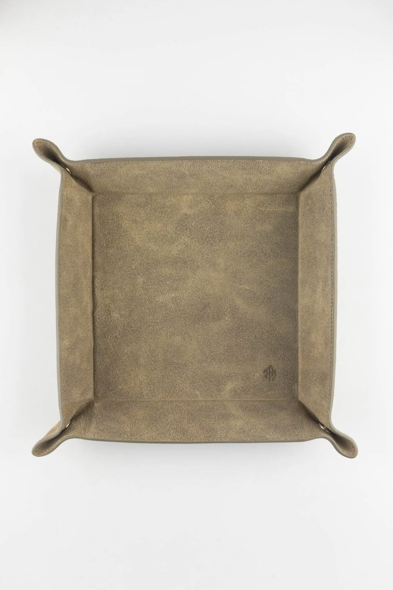 JPM Large Suede Leather Valet Watch Tray in GREY