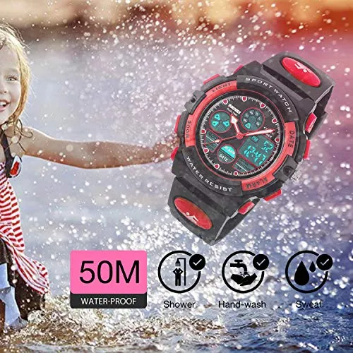 Kids Digital Watch (Red)