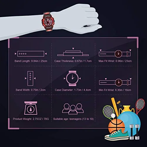 Kids Digital Watch (Red)