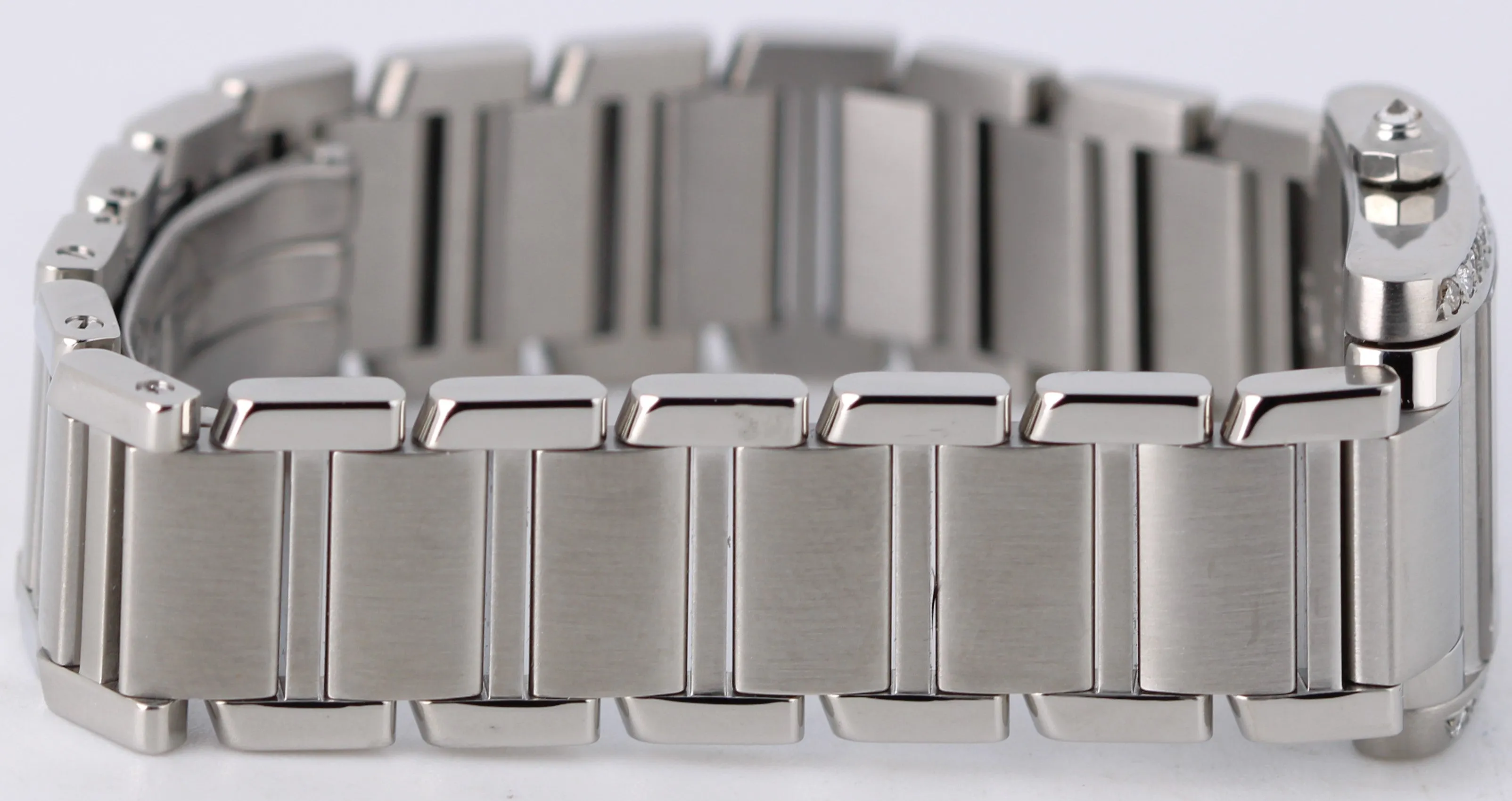 Ladies Cartier Tank Française DIAMOND Steel White Roman 20mmX25mm 2384 Watch