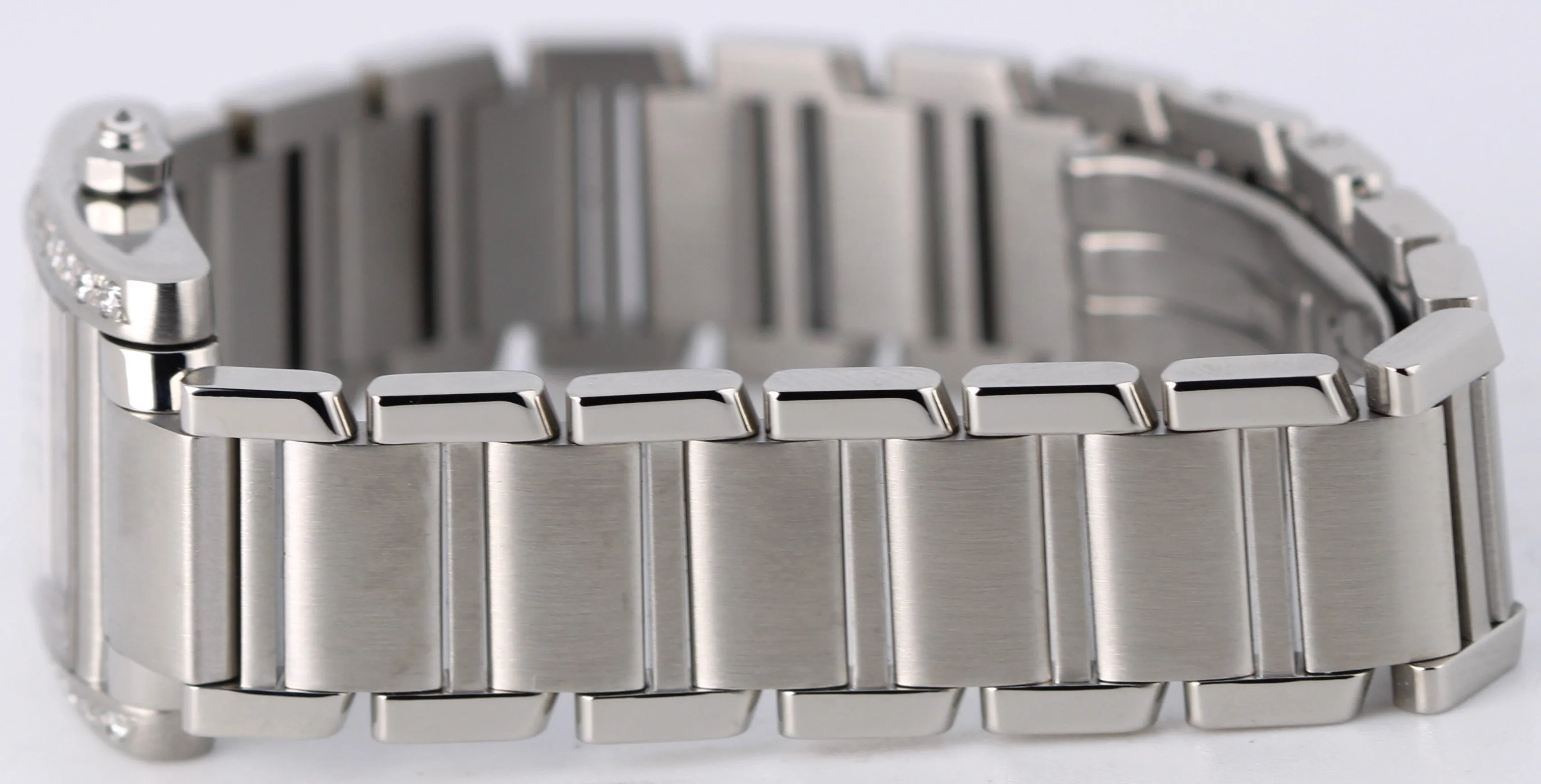 Ladies Cartier Tank Française DIAMOND Steel White Roman 20mmX25mm 2384 Watch