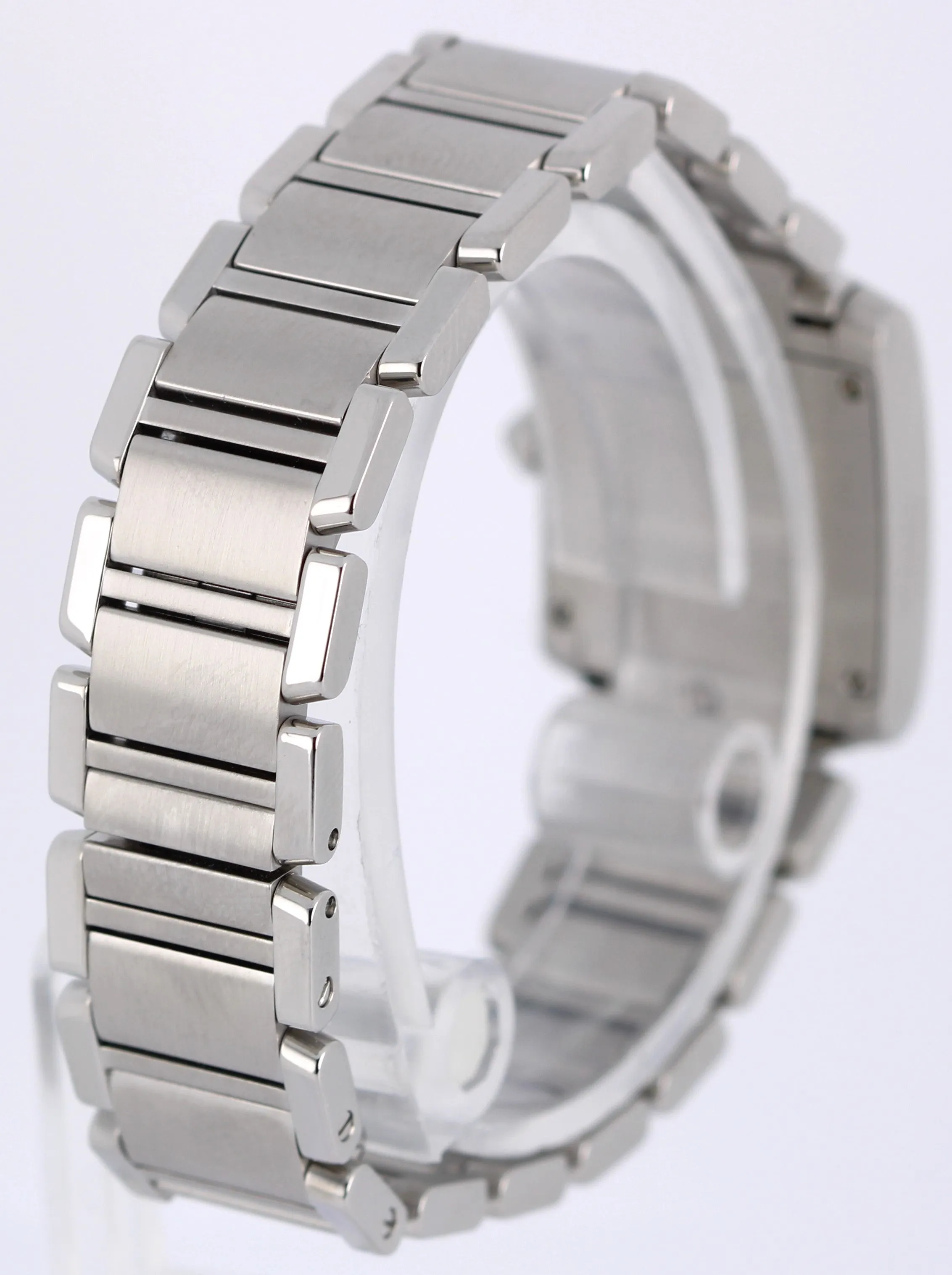 Ladies Cartier Tank Française DIAMOND Steel White Roman 20mmX25mm 2384 Watch
