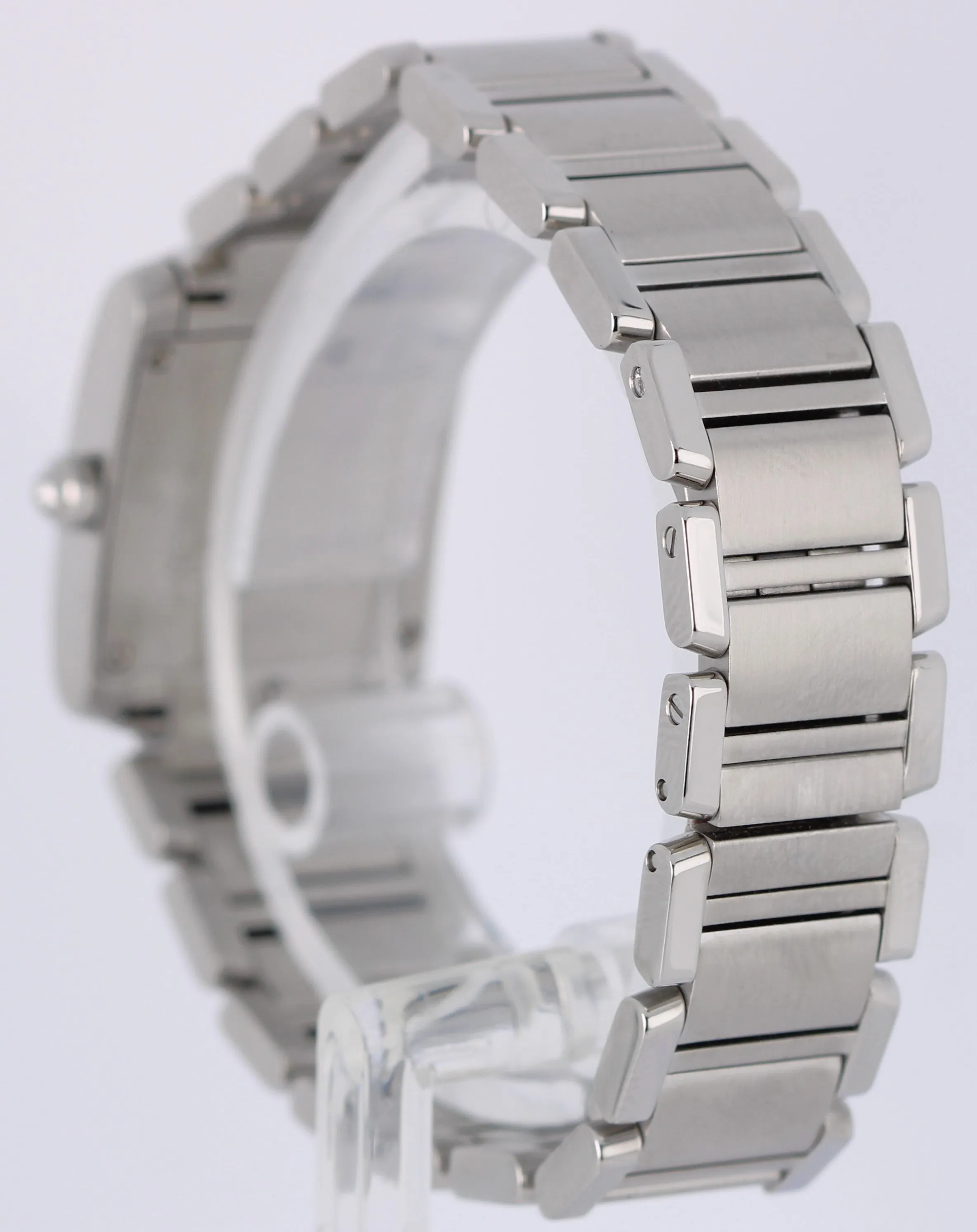 Ladies Cartier Tank Française DIAMOND Steel White Roman 20mmX25mm 2384 Watch