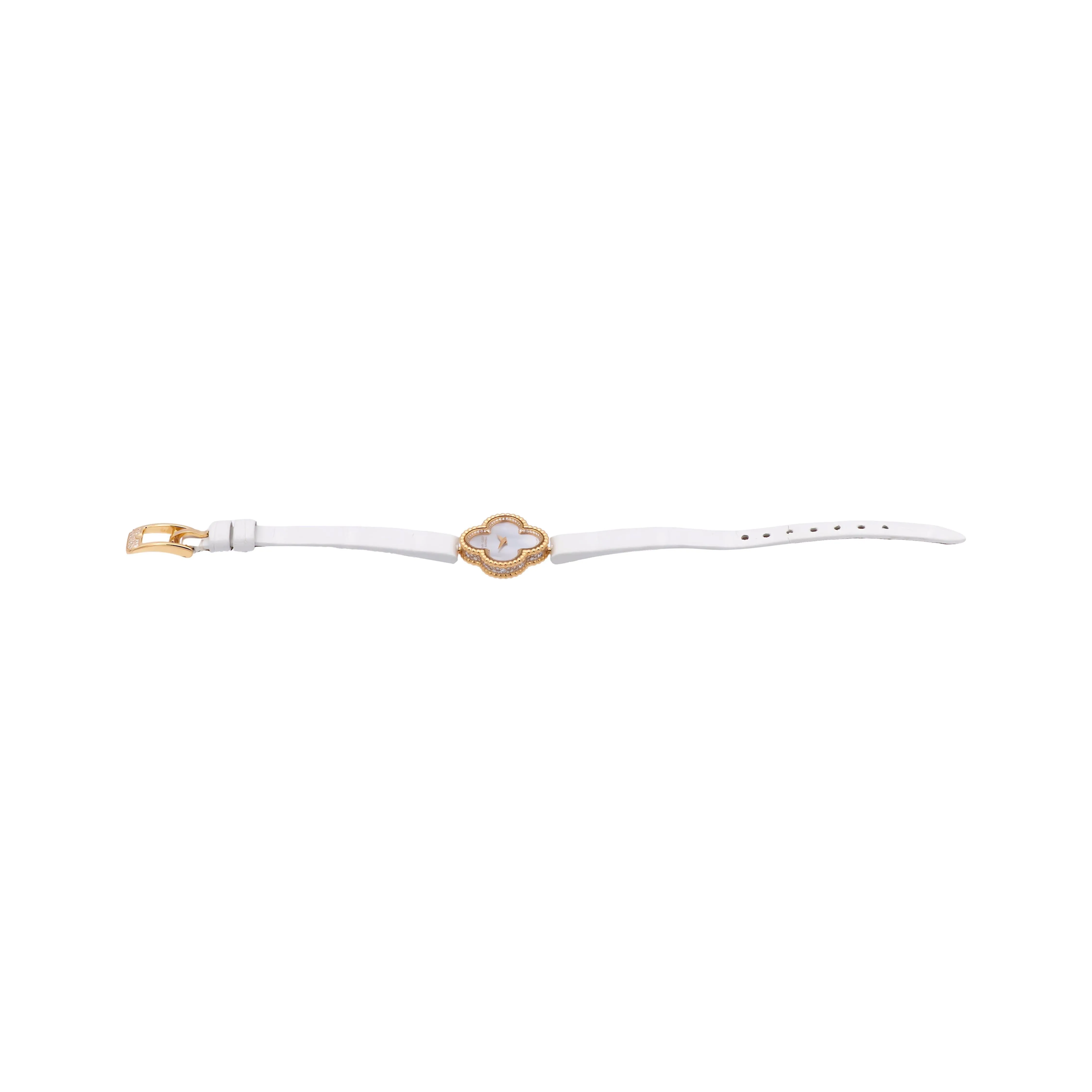 Ladie's Van Cleef & Arpels 18K Rose Gold Sweet Alhambra Diamond Watch 23mm