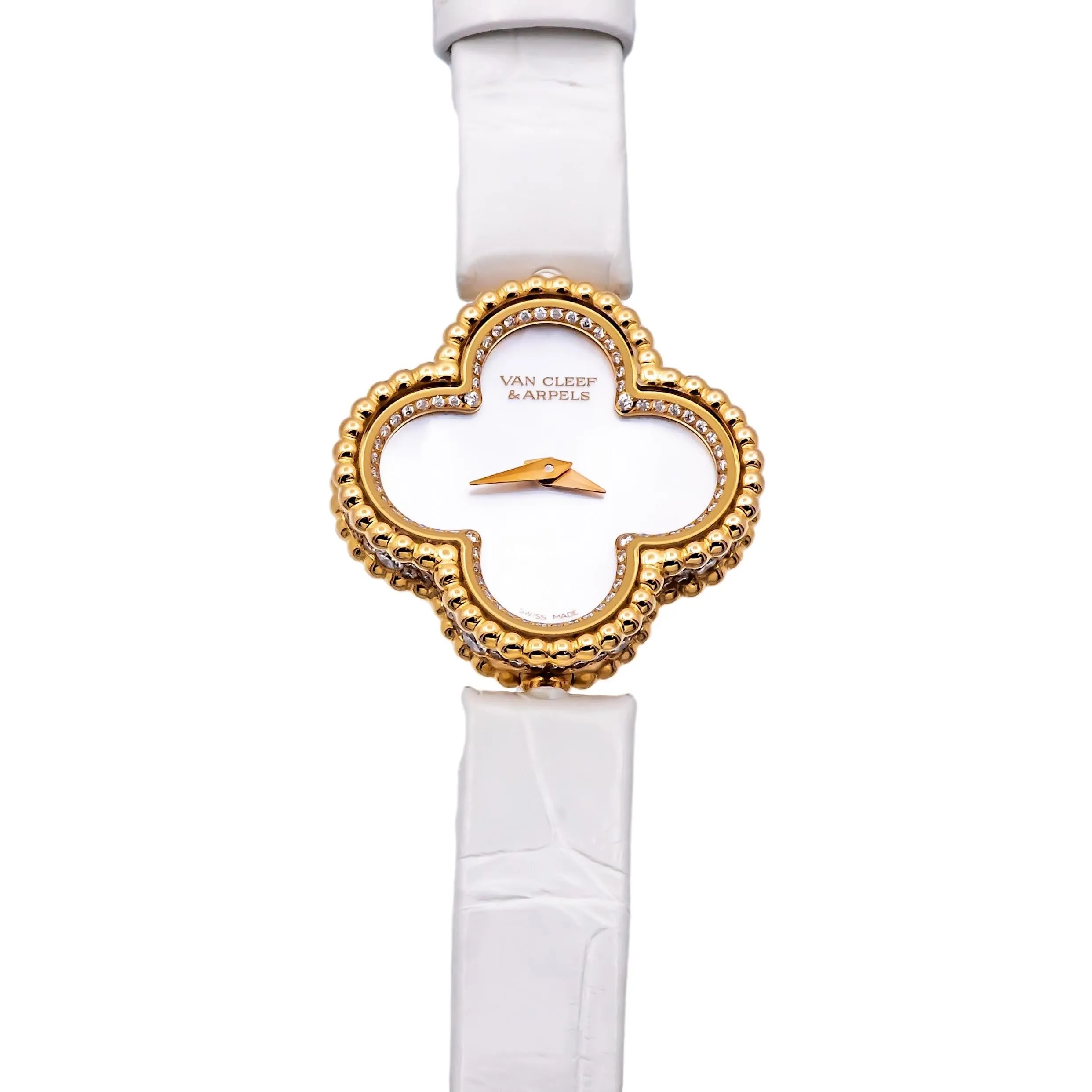 Ladie's Van Cleef & Arpels 18K Rose Gold Sweet Alhambra Diamond Watch 23mm