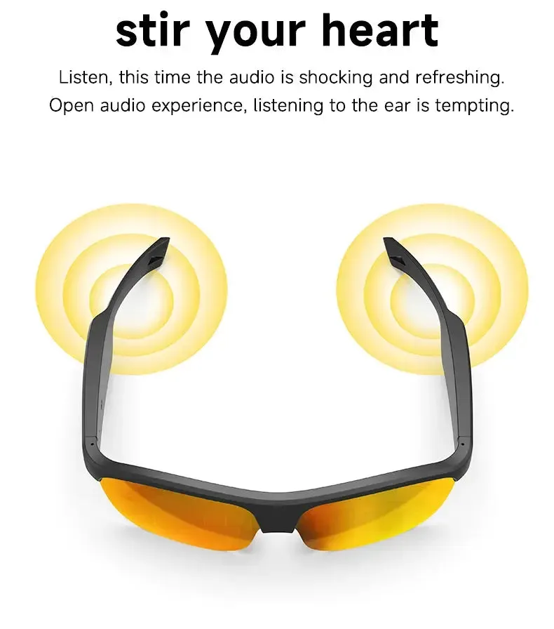 LAXASFIT New G02 Smart Bluetooth Glasses Listen to Music Answer Phone Men and Women Fashion Sunglasses Smart Glasses