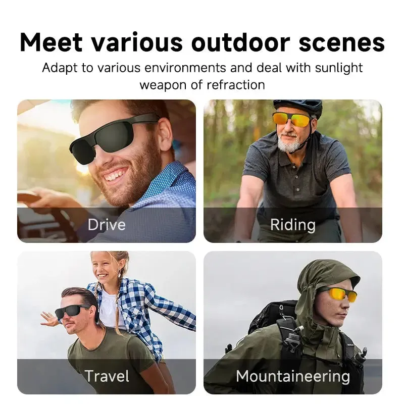 LAXASFIT New G02 Smart Bluetooth Glasses Listen to Music Answer Phone Men and Women Fashion Sunglasses Smart Glasses