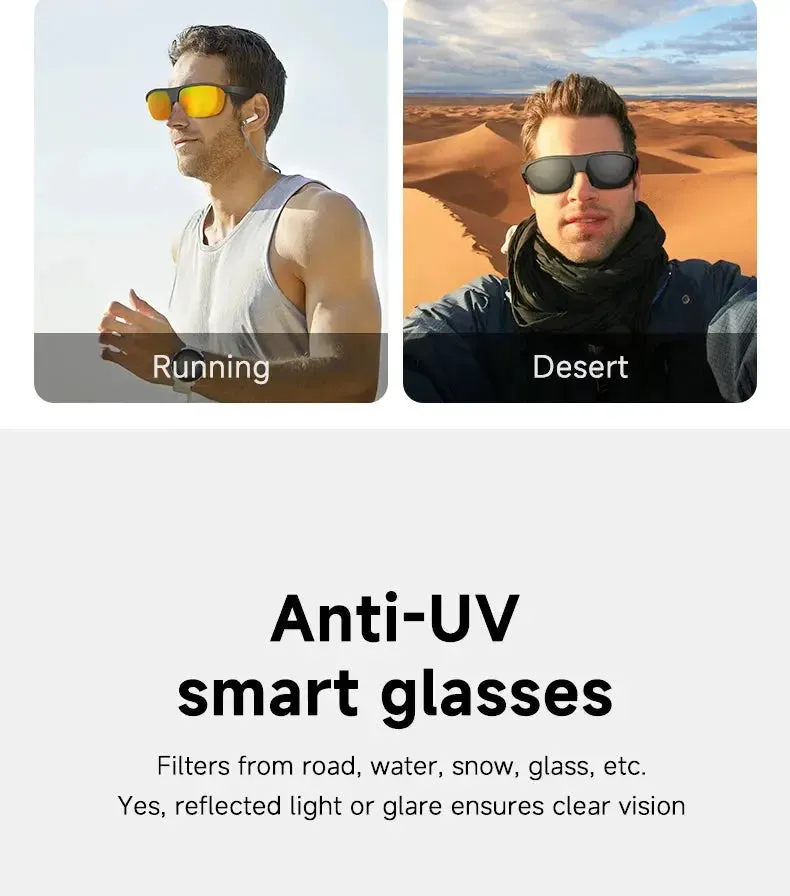 LAXASFIT New Smart Bluetooth Glasses Listen to music Receive calls Sunglasses for men and women Smart Glasses Holiday Gift