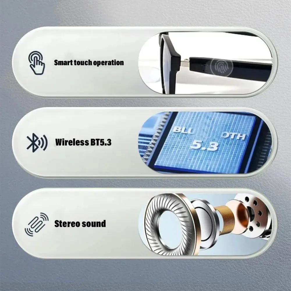 LAXASFIT New Smart Bluetooth Glasses Listen to music Receive calls Sunglasses for men and women Smart Glasses Holiday Gift