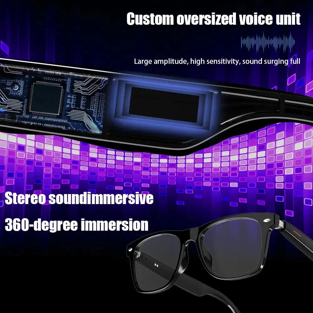 LAXASFIT Smart Bluetooth Glasses HD Talking Music Headset with Microphone Stereo Sound Sports Smart Glasses Man Woman Gift