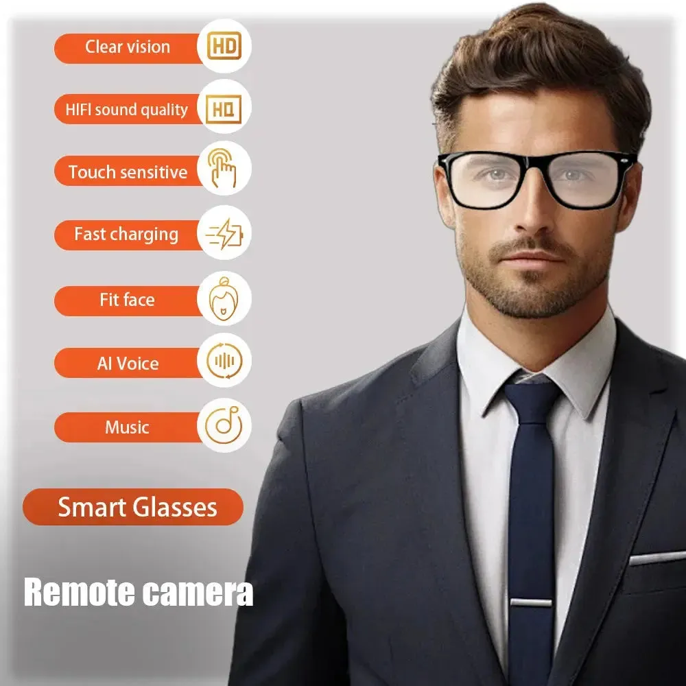 LAXASFIT Smart Bluetooth Glasses HD Talking Music Headset with Microphone Stereo Sound Sports Smart Glasses Man Woman Gift