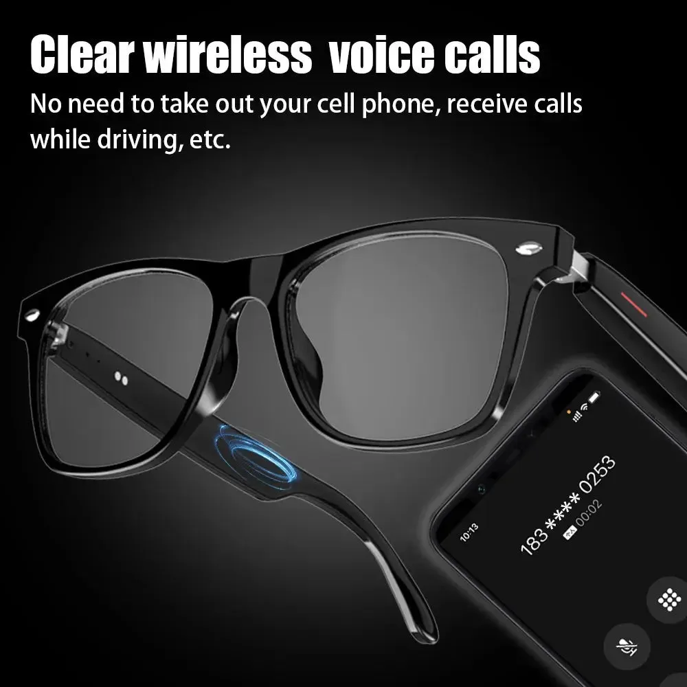 LAXASFIT Smart Bluetooth Glasses HD Talking Music Headset with Microphone Stereo Sound Sports Smart Glasses Man Woman Gift