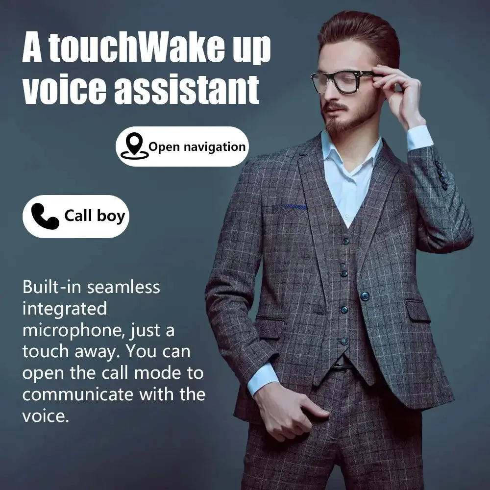 LAXASFIT Smart Bluetooth Glasses HD Talking Music Headset with Microphone Stereo Sound Sports Smart Glasses Man Woman Gift