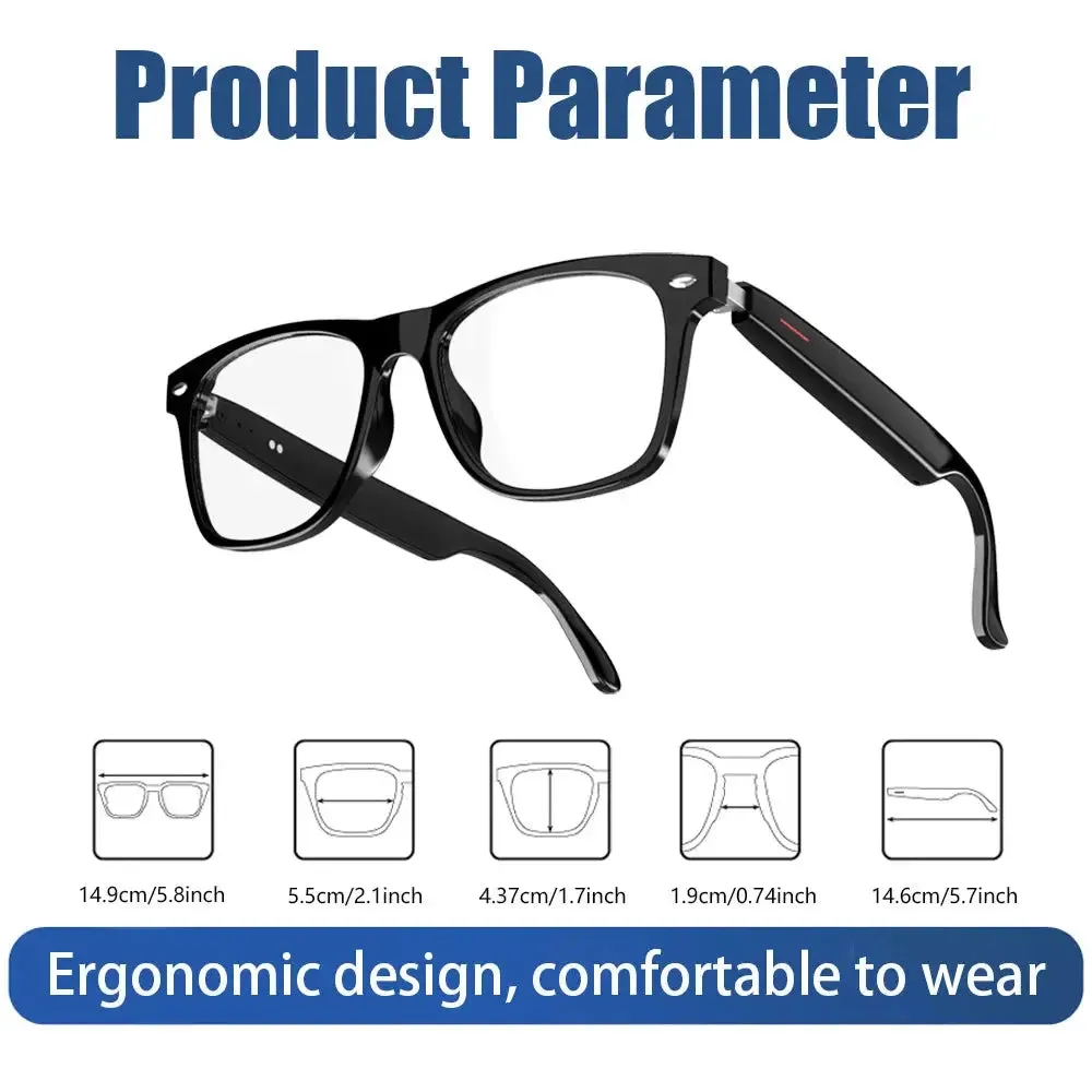 LAXASFIT Smart Bluetooth Glasses HD Talking Music Headset with Microphone Stereo Sound Sports Smart Glasses Man Woman Gift
