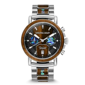 Limited Edition Cameroon Ebony Taylor Guitar Stainless Steel Chrono 44mm