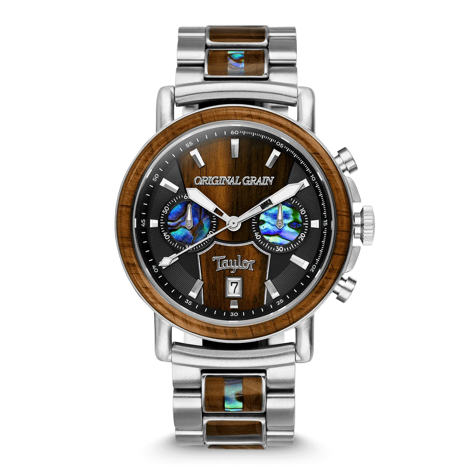 Limited Edition Cameroon Ebony Taylor Guitar Stainless Steel Chrono 44mm