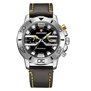 LONGBO Brand Sport Business Men's Watch with Leather straps Quartz Movement Water Resist Mens Watches Mens Watches Top Brand