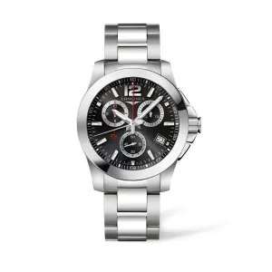 Longines Conquest 1/100TH Alpine Skiing Automatic Stainless Steel Silver Dial Mens Watch L37004566