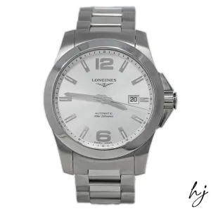 Longines Men's Conquest Stainless Steel 41mm Silver Stick Dial Watch Reference #: L3.677.4.76.6