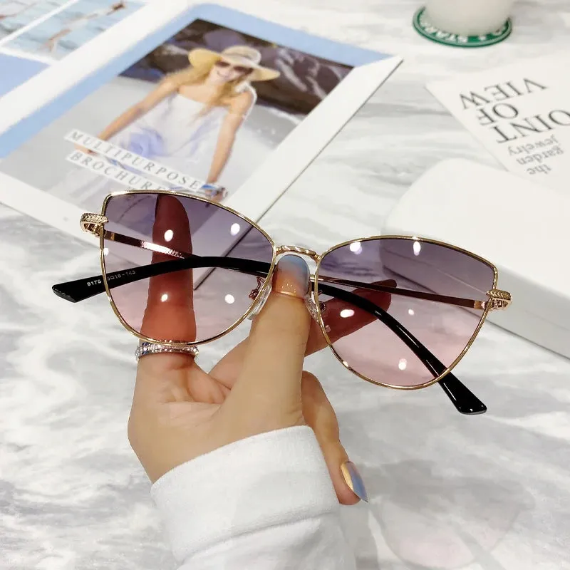 Luxury Metal Sunglasses Women Men Square Sun Glasses Ladies Shades Gradient Eyewear UV400 Goggles
