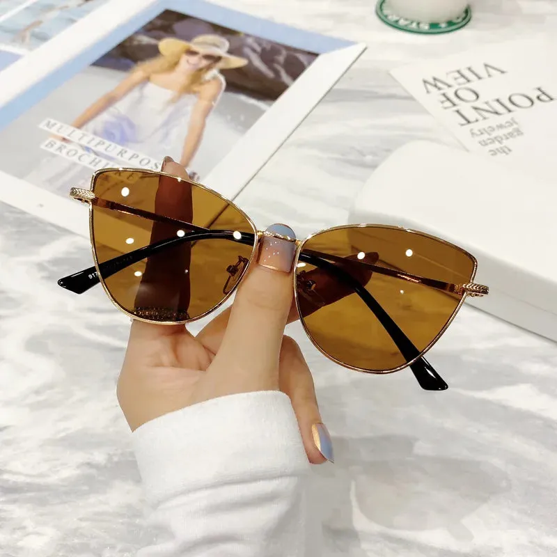 Luxury Metal Sunglasses Women Men Square Sun Glasses Ladies Shades Gradient Eyewear UV400 Goggles