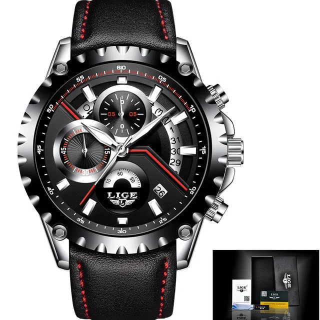 Men Full Steel Business Watch Date Chronograph