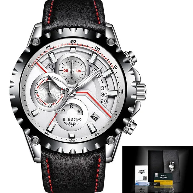 Men Full Steel Business Watch Date Chronograph