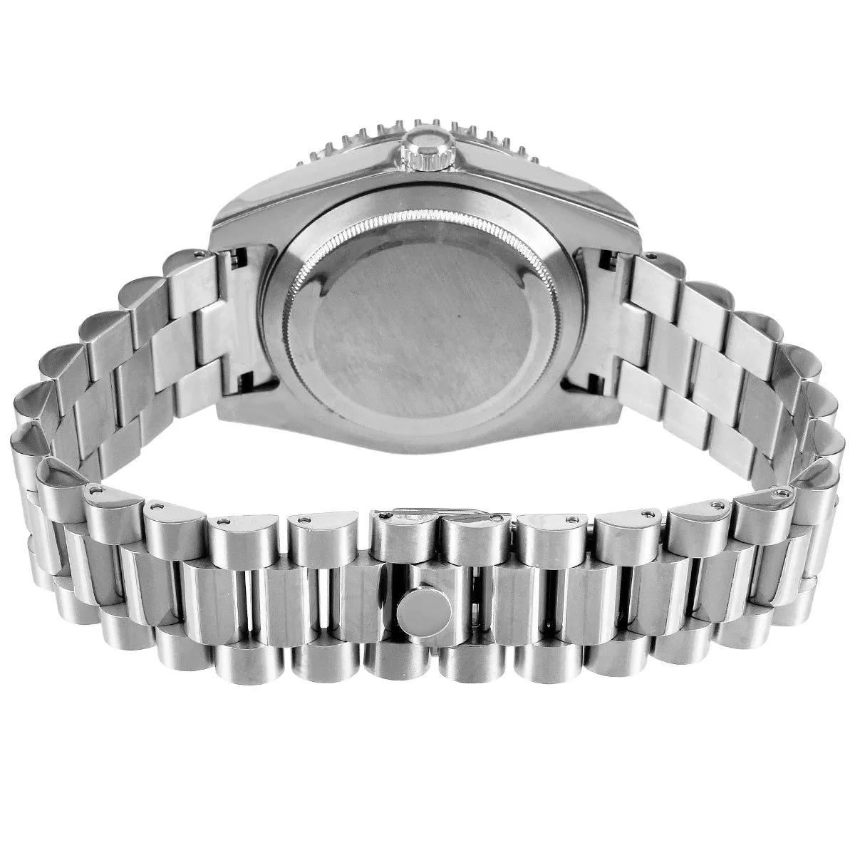 Mens 41mm Stainless Steel Blue Roman Dial Icy Bezel Watch