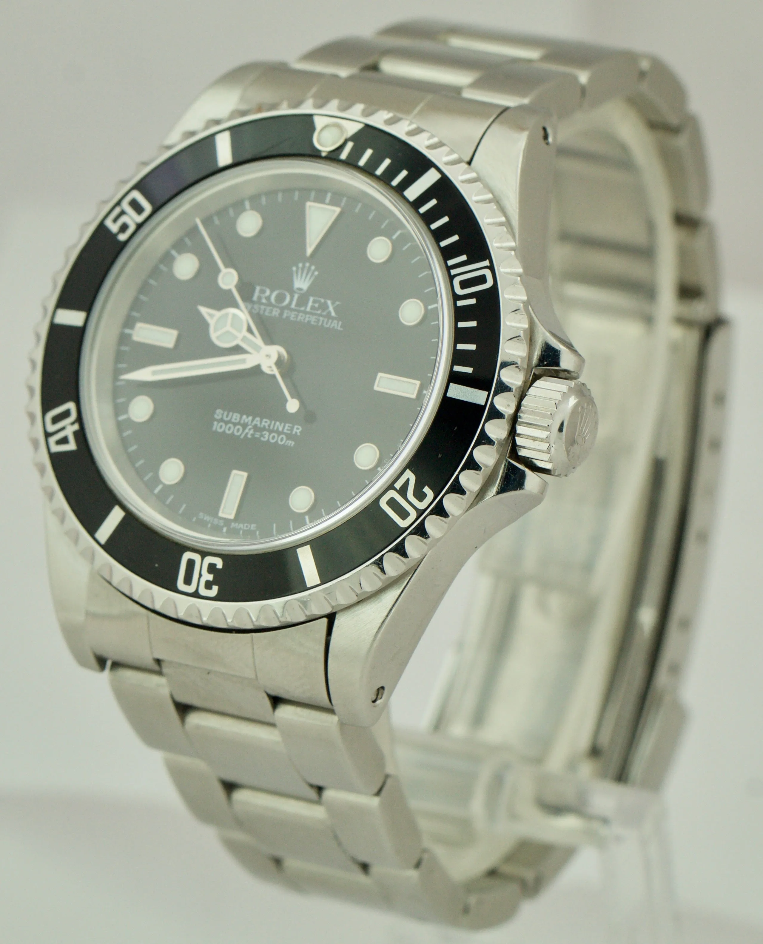 Men's Rolex Submariner No-Date Stainless Steel 40mm Black Oyster Watch 14060