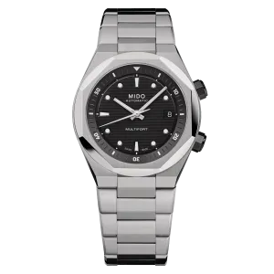 Mido Multifort 8 Two Crowns 40mm Black Dial Steel Men's Watch M0475071105100