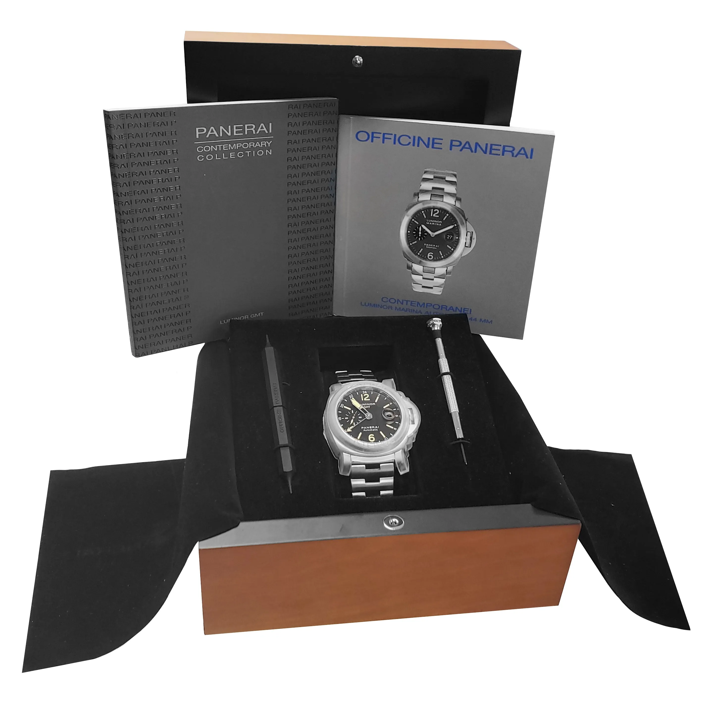 MINT 2013 Panerai PAM 297 P Luminor GMT Stainless Steel 44mm Watch PAM00297