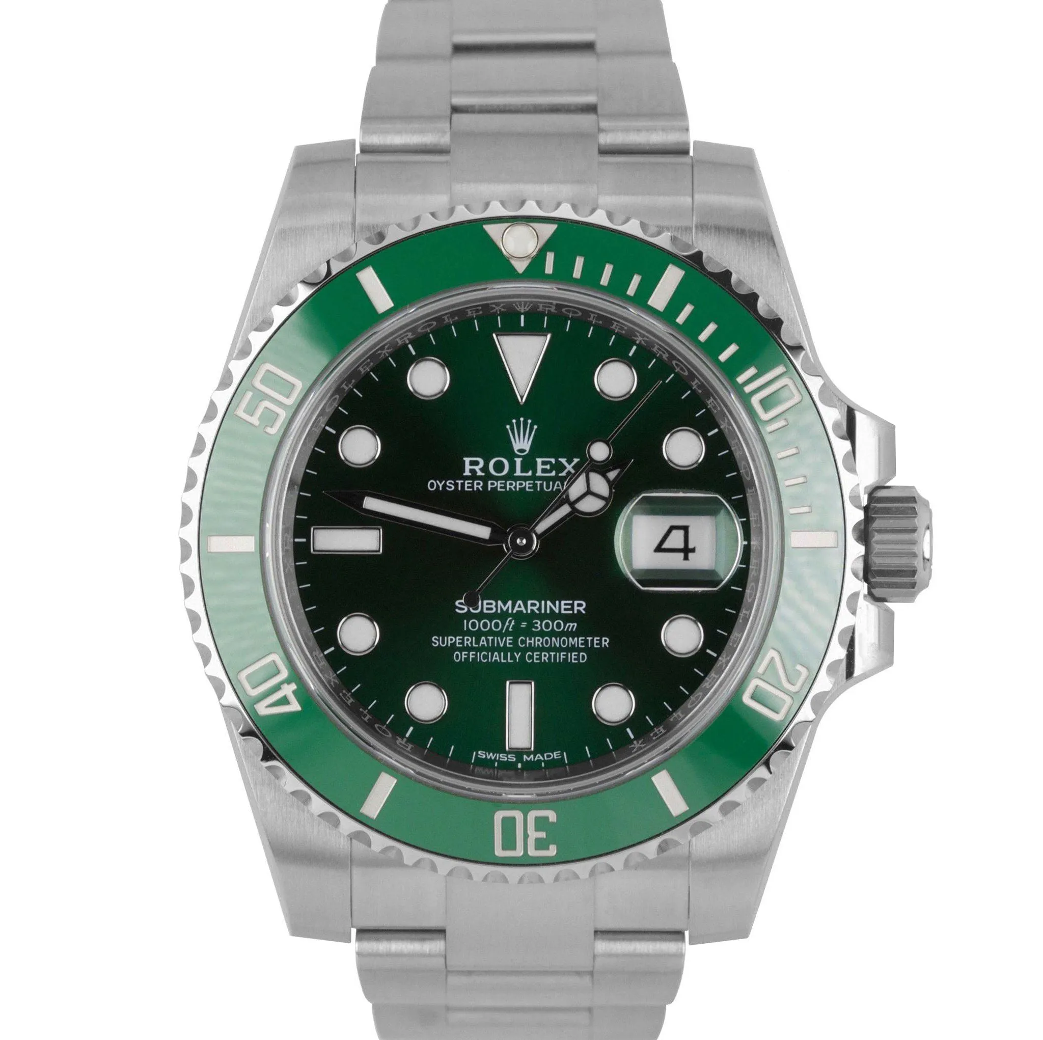 MINT 2019 Rolex Submariner Date Hulk 116610 LV Steel Green Ceramic 40mm Watch
