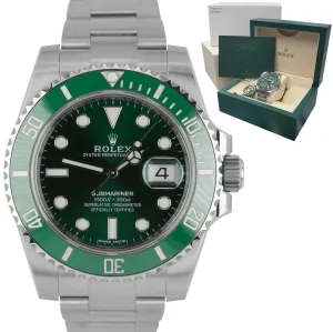 MINT 2019 Rolex Submariner Date Hulk 116610 LV Steel Green Ceramic 40mm Watch
