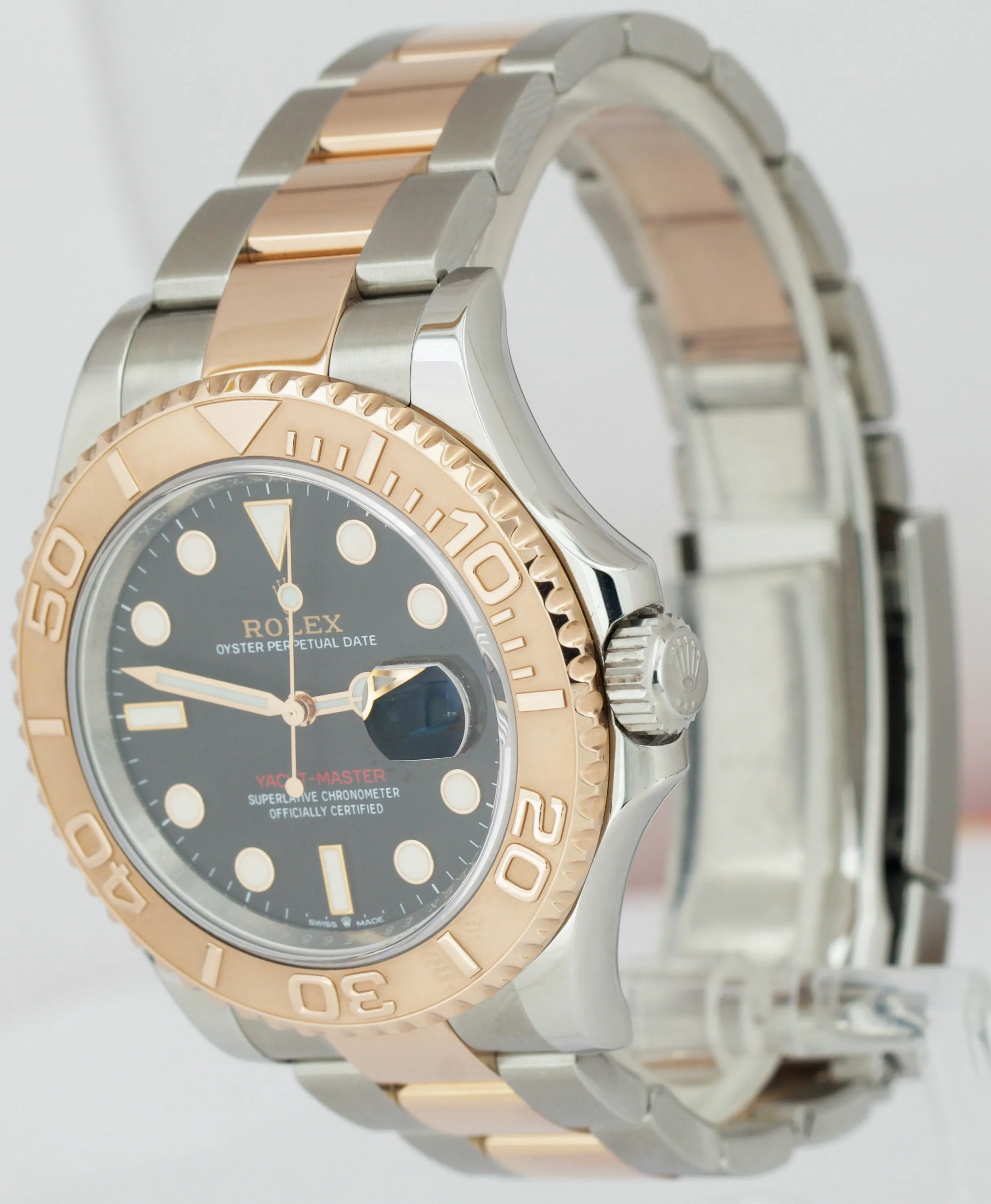 MINT 2020 Rolex Yacht-Master 18K Rose Gold Stainless Black 40mm 126621 Watch B P